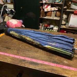 Silk Thai blue parasol/umbrella